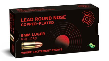 GECO 9 mm Luger Lead Round Nose, copper-plated 8,0g/124gr