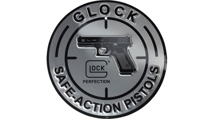 GLOCK Schild "Safe Action", Alu, DM=28 cm